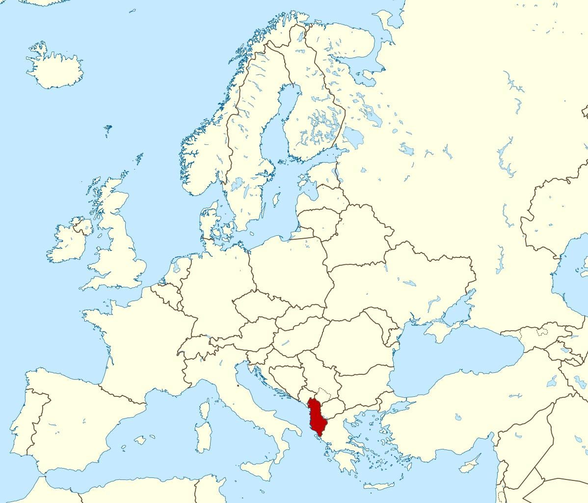 hartë të botës duke treguar Shqipëri